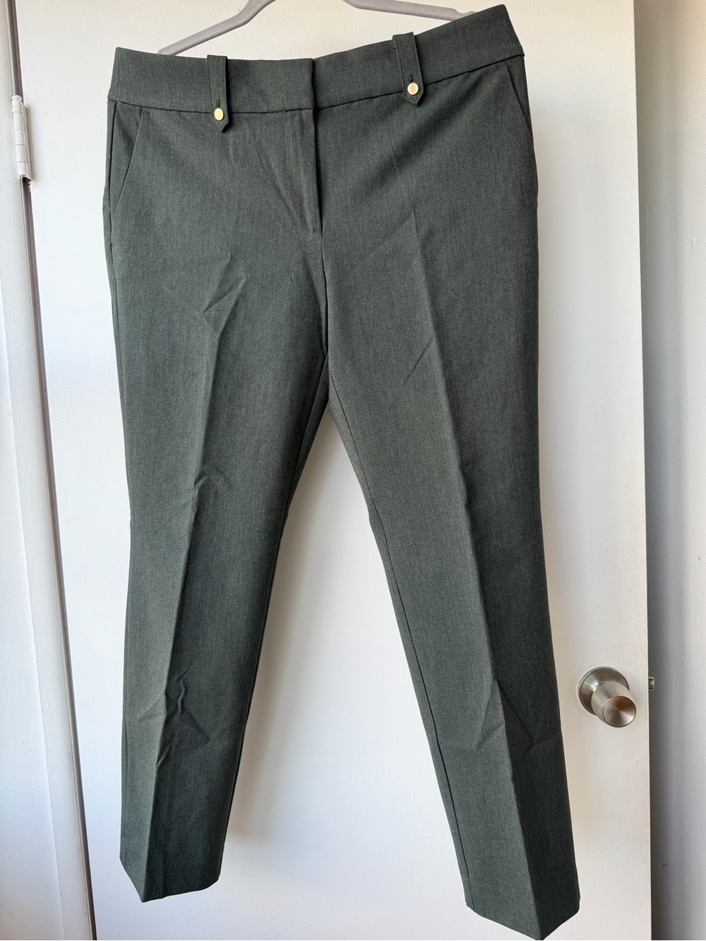 LOFT Straight Leg Dress Pants green